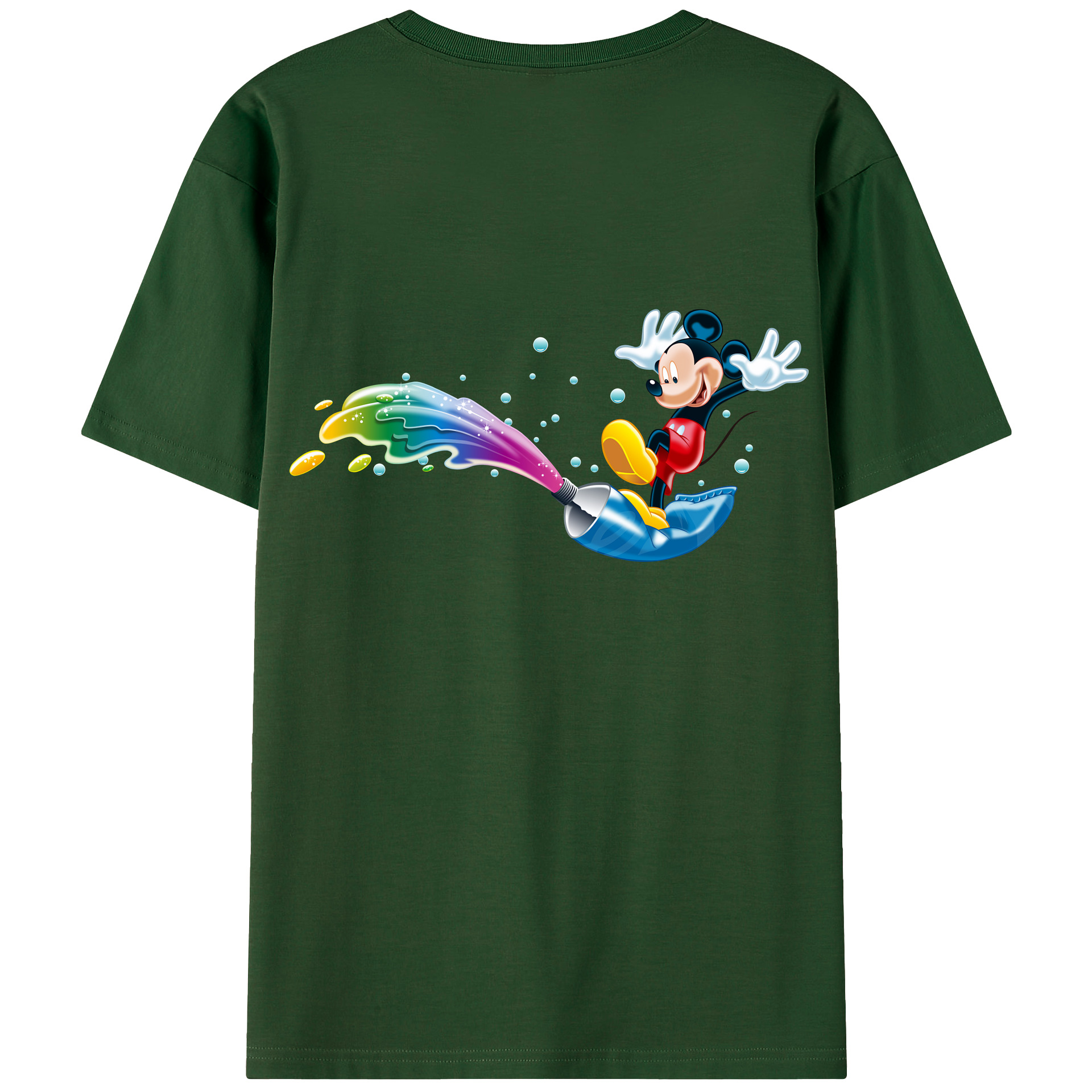 （画像用） ミッキーマウス Mickey Mouse 綿100％半袖Tシャツ（背面プリント）